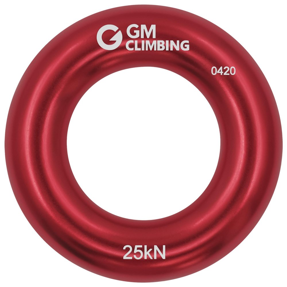 GM CLIMBING Red Small Rappel Ring 25kN for Rock Climbing Arborist Rescue Slackline Hammock 1-Pack