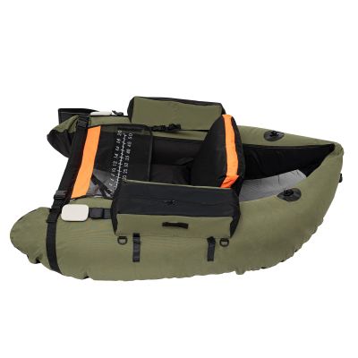 LyeXD Inflatable Fishing Boat Float Tubes for Fishing with Oar&Fin, Inflatable Float Tube w/Storage Pockets Adjustable Backrest,Loading Capacity 286lb, Floated Belly Boat for Lake, River (Green)