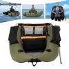 LyeXD Inflatable Fishing Boat Float Tubes for Fishing with Oar&Fin, Inflatable Float Tube w/Storage Pockets Adjustable Backrest,Loading Capacity 286lb, Floated Belly Boat for Lake, River (Green) view 3