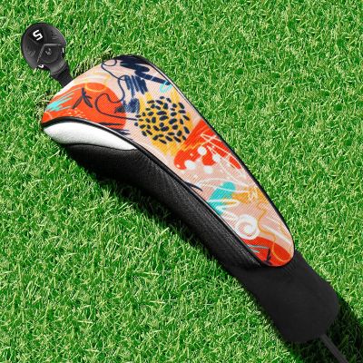 FINGER TEN Golf Club Head Covers Woods Hybrids 1/2/3/4 Pack, Headcovers Men Women 3 5 7 X with Interchangeable Number Tag, Fit All Wood Hybrid Clubs (1 Pack-Orange Hybrid Cover)