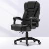 Executive Desk Chair Office Chair Black Leather Swivel Executive Office Chair Desk Chair PC Chair with Wheels and Ergonomic Support Tilting Function Upholstered in Leather Office Chair view 4