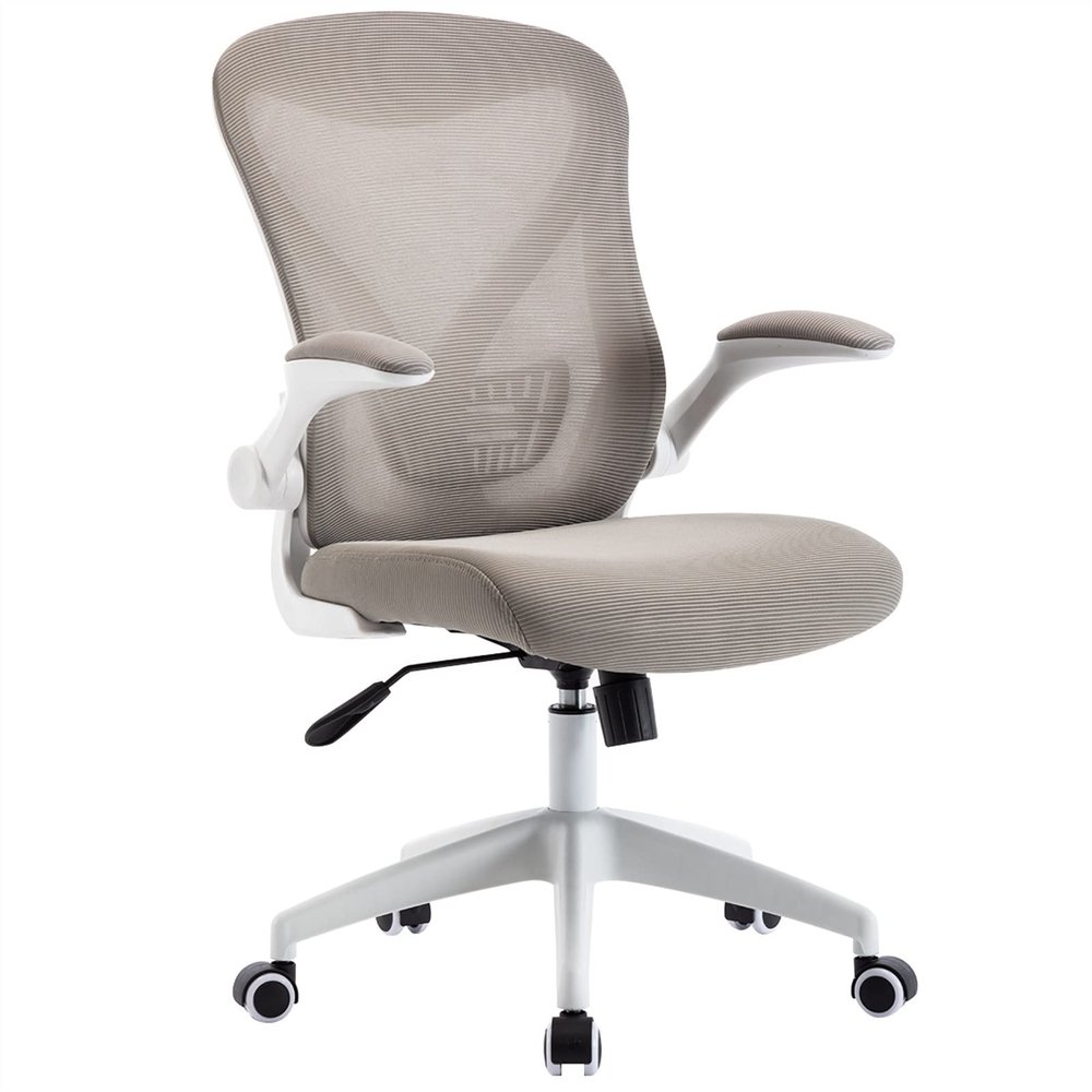 Executive Desk Chair Ergonomic Office Chair, Swivel Desk Chair Height Adjustable Mesh Back, PC Mesh Chair with Lumbar Support and Flip-up Arms Office Chair (Color : C)