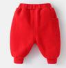 Baby Boy Girl Pants Kids Soft Jogger Pants Elastic Waist Pull-on Sweatpants Comfy Trousers Tang Suit (Red, 12-18 Months) view 4