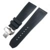 ANZOAT 23mm Rubber Watchbands 24mm For CALIBRE DE CARTIER TANK SOLO SANTOS DE Waterproof Silicone Watch Strap (Color : Black Fold Buckle, Size : 23mm) view 1