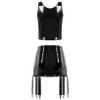 LiiYii Women's 2Pcs Sexy Lingerie Leather Clubwear Outfits Zipper Front Crop Top with Garters Skirt Black X-Large view 2