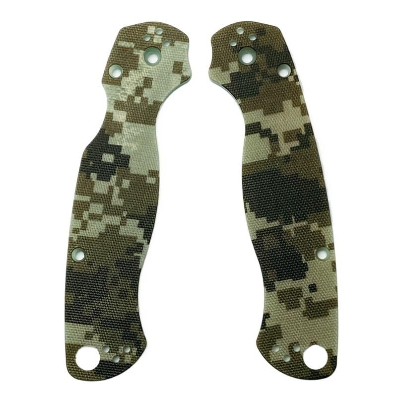 1 Pair Handle Patch Fits for Spyderco C81 Paramilitary 2, Camouflage G10 Custom Scales Handles