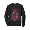 meningitis awareness Christmas tree burgundy ribbon Sweatshirt view 1