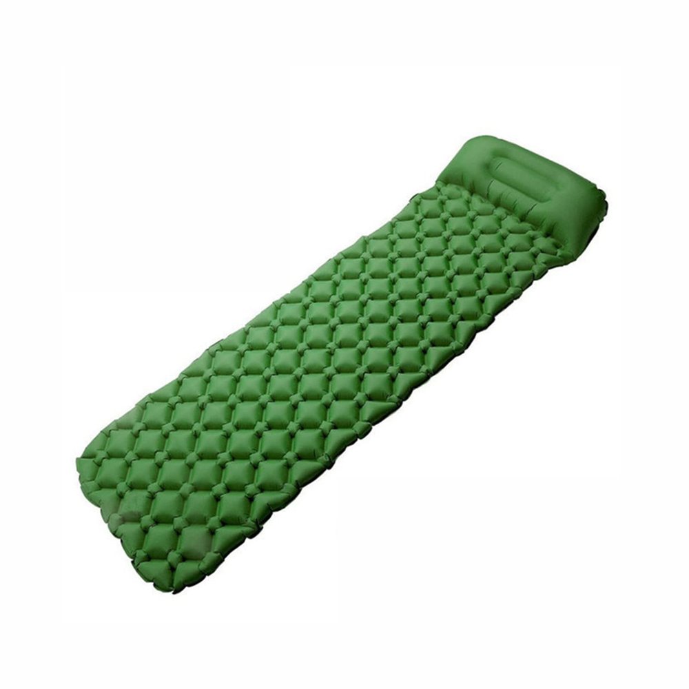 Outdoor Sleeping Mat Ultralight Inflatable Camping Pad Waterproof with Pillow Compact Nap Mat for Hiking Backpacking Cartraveling Tent Blue/Green/Orange (Green)
