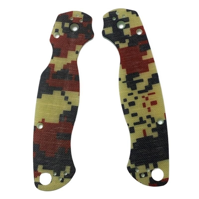 1 Pair Handle Patch Fits for Spyderco C81 Paramilitary 2, G10 Custom Scales Handles Camouflage