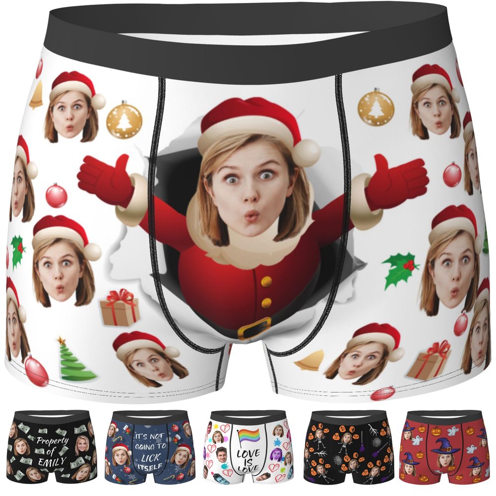 Custom Underwear For Boyfriend Custom Boxers With Face For Men Personalized Boxers With Face On Them Custom Boxers Personalized Gifts For Boyfriend Style-4 L