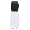 Yartina Boys Arab Prince Street Suit Velvet Waistcoat Top with Harem Pants Stage Dancewear Black 16 Years view 2