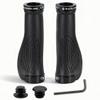 SAPLIZE Bike Grips, Ergonomic Design Bicycle Grips Widen Holding Rubber Bike Handlebar Grips with Aluminum Lock for Mountain Road MTB (Black, Black Rings) view 1