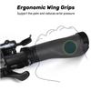 SAPLIZE Bike Grips, Ergonomic Design Bicycle Grips Widen Holding Rubber Bike Handlebar Grips with Aluminum Lock for Mountain Road MTB (Black, Black Rings) view 3
