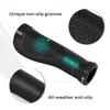 SAPLIZE Bike Grips, Ergonomic Design Bicycle Grips Widen Holding Rubber Bike Handlebar Grips with Aluminum Lock for Mountain Road MTB (Black, Black Rings) view 4