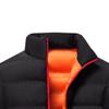 Maiyifu-GJ Men Winter Down Coat Jacket Lightweight Warm Thicken Padded Outerwear Hiking Warm Overcoat (Black Orange,X-Large) view 2