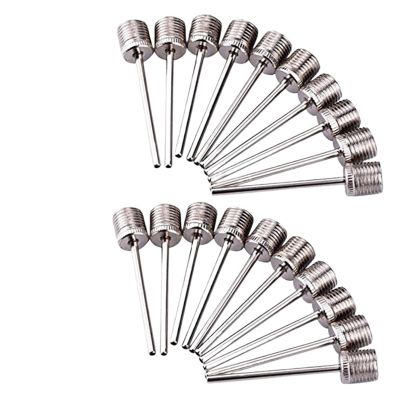 CLENEA 5/10/20pcs Sport Ball Inflating Pump Needle Football Basketball Soccer Inflatable Air Valve Adaptor Stainless Steel (Color : 20PCS)