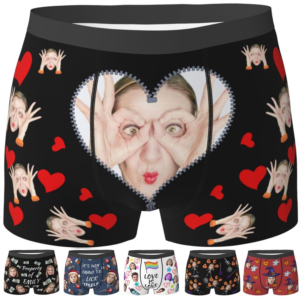 Custom Underwear For Boyfriend Custom Boxers With Face Custom Boxers For Men Customized Boxers Personalized Boxers For Men Style-22 M