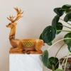 ABOOFAN Deer Trinket Box Resin Reindeer Figurine Jewelry Dish Ring Earring Holder Key Bowl Jewelry Organizer for Women Gifts Brown view 3