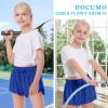 Flowy Shorts Girls Butterfly Shorts for Kids with Pocket 2-in-1 Athletic Shorts Running Shorts for Girls Youth Teen Active Workout Sports (Enamel Blue# Girls, X-Small) view 4