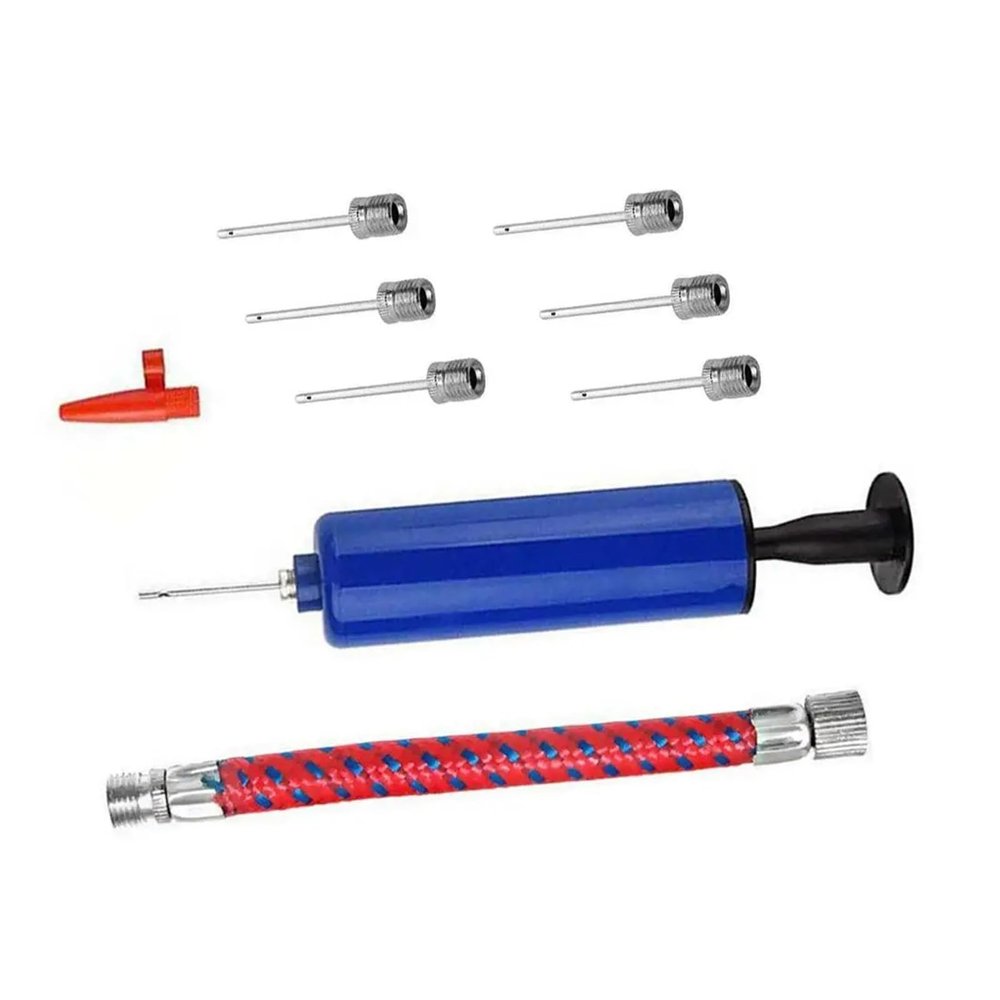 CLENEA 10pcs/Set Flexible Hose Volleyball Football Basketball with Needle Hand Air Pump Durable Balloon Ball Portable