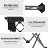 Airsnigi 3 Pack Camping Stool, Camping Foot Stools Portable Folding Camp Stool with Storage Bag, Folding Stool Suitable for Fishing, Beach, Picnic,Outdoor - Black view 4