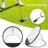 clinmday Golf Chipping Practice Net Accuracy & Swing Trainer Chipping Pitching Cage Mat Indoor Outdoor Golfing Target Training Equipment Black White view 2