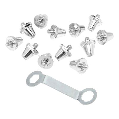 12Pcs Football Boot Spikes Rugby Shoes Universal Screw in Aluminum Alloy Soccer Shoe Spikes for Indoor Outdoor Sports, 13mm 15mm