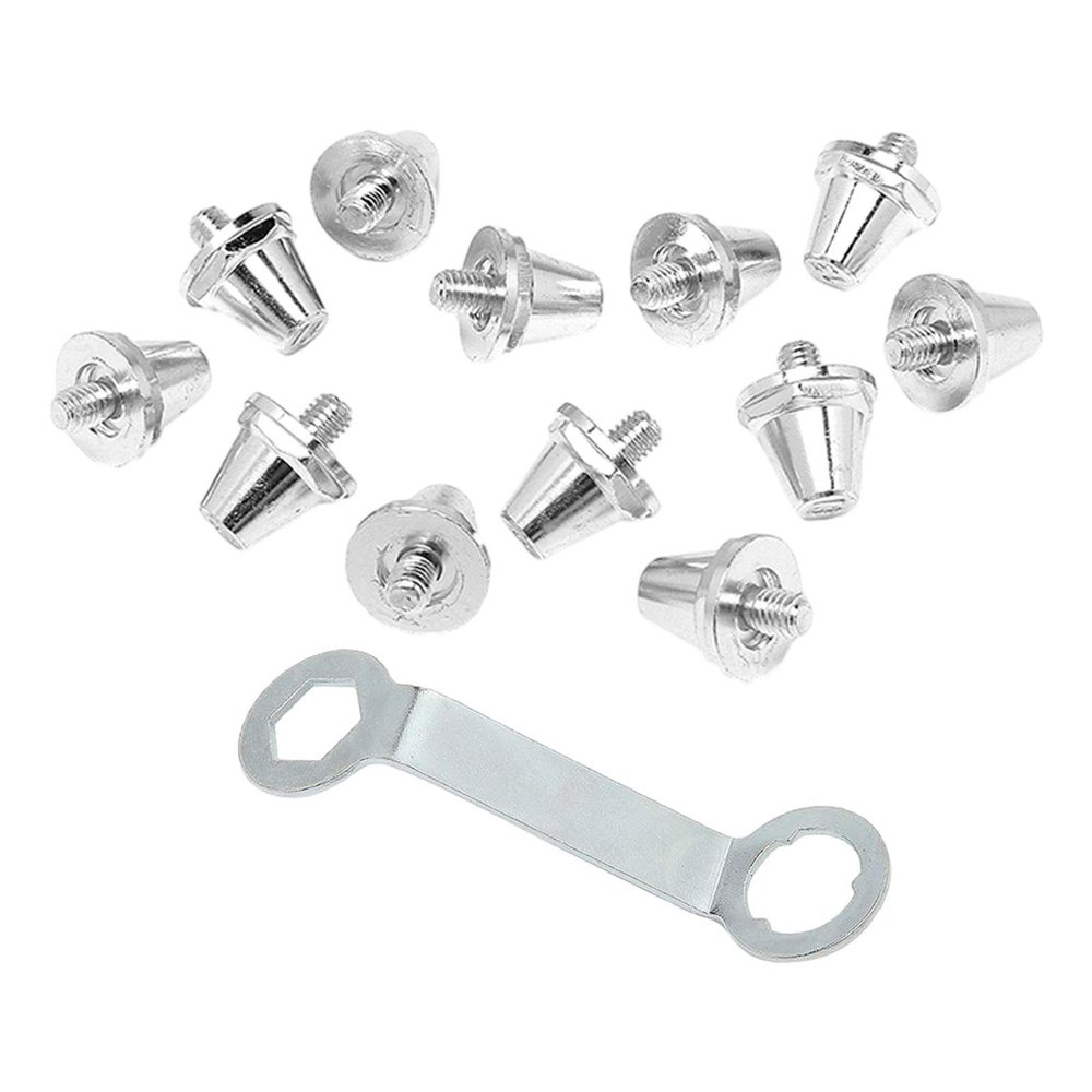 12Pcs Football Boot Spikes Rugby Shoes Universal Screw in Aluminum Alloy Soccer Shoe Spikes for Indoor Outdoor Sports, 13mm 15mm