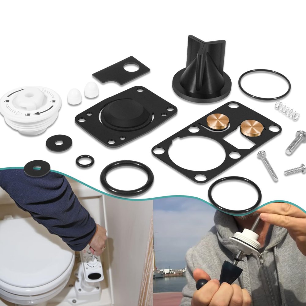 29045-3000 Twist N Lock Marine Manual Toilet Service Kits Fit for Jabsco 29090-3 & 29120-3 Series Toilet, 2008 and Up