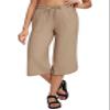 baleaf Women's Hiking Pants Capri Wide Leg Lightweight Pants Plus Size UPF50+ Quick Dry Casual Sweatpants Walking Brown M