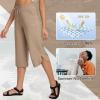 baleaf Women's Hiking Pants Capri Wide Leg Lightweight Pants Plus Size UPF50+ Quick Dry Casual Sweatpants Walking Brown M view 4