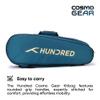 Hundred Cosmogear Badminton Kit-bag (Teal Green, Size: Large) | Double Zipper | Bag with Front Zipper Pocket | Material: Polyester| Padded Back Straps | Easy-Carry Handle view 3