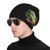 Flag of Vermont Beanie Skull Cap Warm Knit Slouchy Hat for Women Men Black view 3