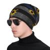 3 Stars and Sun Filipino Philippines Flag Beanie Skull Cap Warm Knit Slouchy Hat for Women Men Black view 3