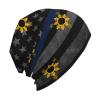 3 Stars and Sun Filipino Philippines Flag Beanie Skull Cap Warm Knit Slouchy Hat for Women Men Black view 4