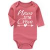 AIZFFZY New to the crew girl outfit cousin boy baby clothes newborn bodysuits MauveLong 3-6 months view 1