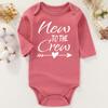 AIZFFZY New to the crew girl outfit cousin boy baby clothes newborn bodysuits MauveLong 3-6 months view 2