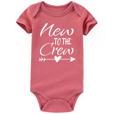 AIZFFZY New to the crew girl outfit cousin boy baby clothes newborn bodysuits Mauve 3-6 months