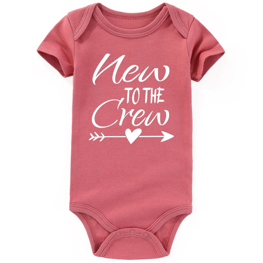 AIZFFZY New to the crew girl outfit cousin boy baby clothes newborn bodysuits Mauve 3-6 months