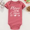 AIZFFZY New to the crew girl outfit cousin boy baby clothes newborn bodysuits Mauve 3-6 months view 2