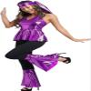 60s Fancy Dress for Women Disco Outfit 70s 80s Costumes Clothes Set Hippie Plus Size Adult Halloween Purple S view 3