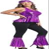 60s Fancy Dress for Women Disco Outfit 70s 80s Costumes Clothes Set Hippie Plus Size Adult Halloween Purple S view 4