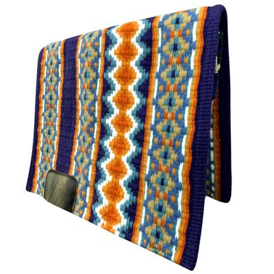 EQUINE OVERSEAS Western Saddle pad Saddle Blanket 100% New-Zealand Wool Show Pad Premium Quality (34 * 42, Ora 2.0)