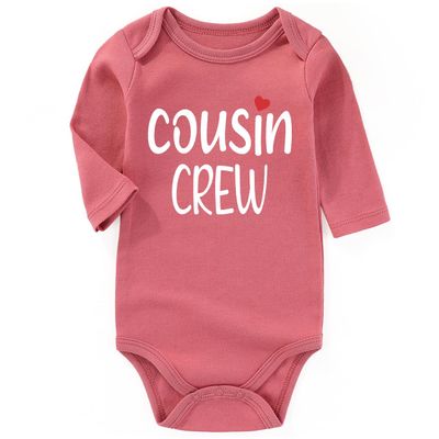 AIZFFZY New to the little cousin crew baby boy outfit infant girl clothes newborn outfits MauveLong 12-18 months
