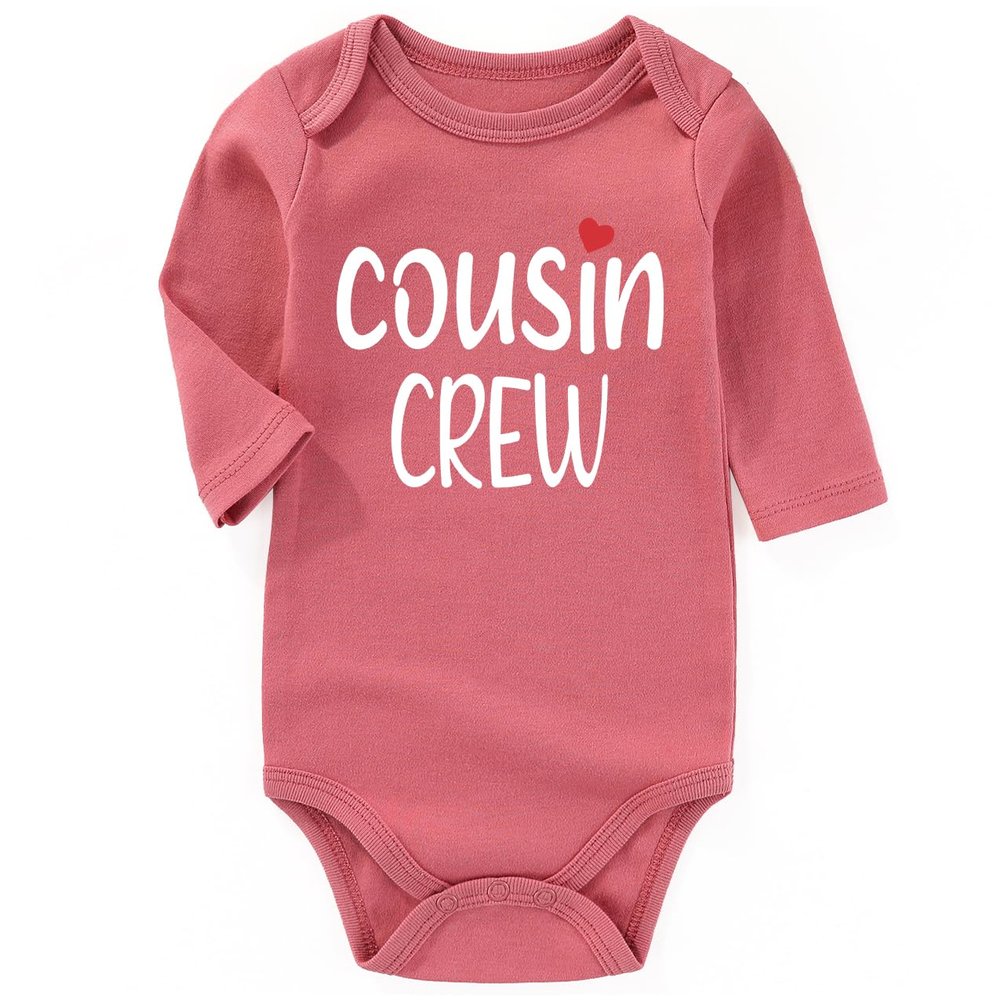 AIZFFZY New to the little cousin crew baby boy outfit infant girl clothes newborn outfits MauveLong 12-18 months