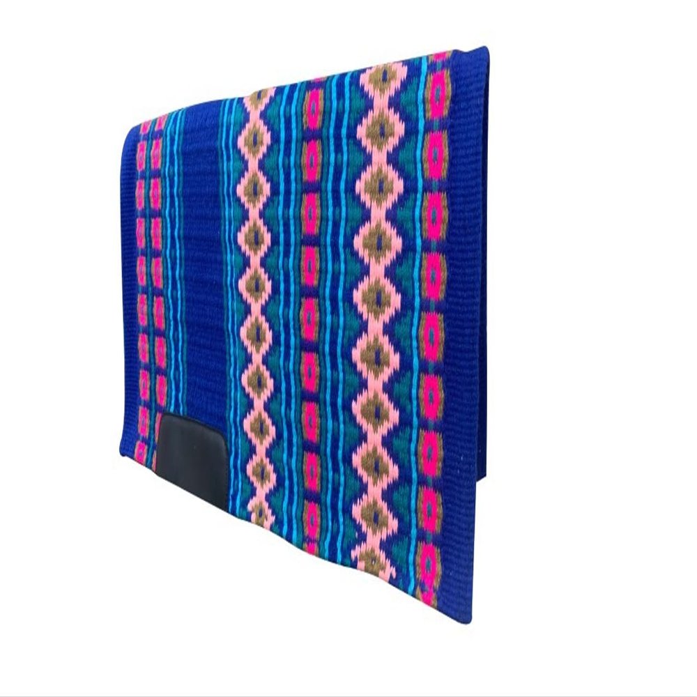 EQUINE OVERSEAS Western Saddle pad Saddle Blanket 100% New-Zealand Wool Show Pad Premium Quality (34 * 40, Lovley Blue)