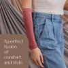 femple Arm Cover | For Muslim Women Islamic Jersey Muslim Arm Cover | Sun UV Protection Hijab Oversleeve (Garnet Rose) view 3