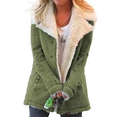 Clearance Women's Oversized Thick Warm Sherpa Fur Lined Denim Trucker Jacket Boyfriend Jean Coat Vintage Loose Jeans