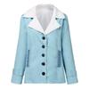 Canbebig Clearance Women's Thick Fleece Lined Button Down Mid Long Quilted Denim Jacket Overcoat view 2
