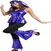 70s Outfits for Women Hippie Costumes Disco Dress Pink Halloween Cosplay Clothes Plus Size Fashion Festival Blue XL view 2